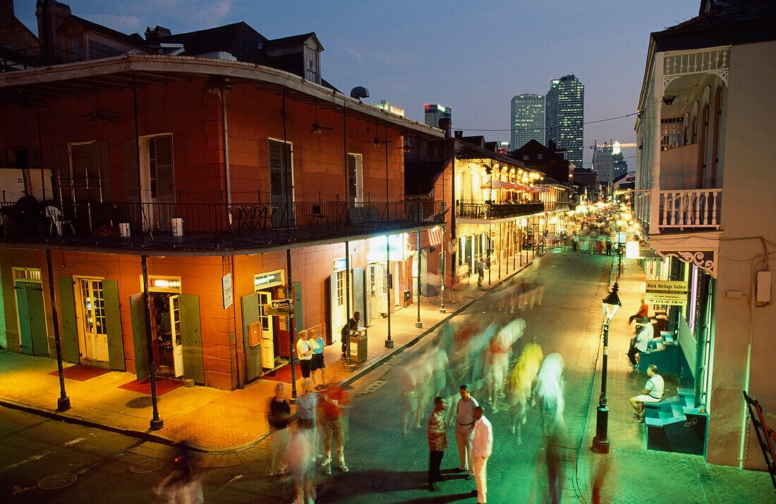 Night time on Bourbon Street, New Orleans, Louisiana, United States of America