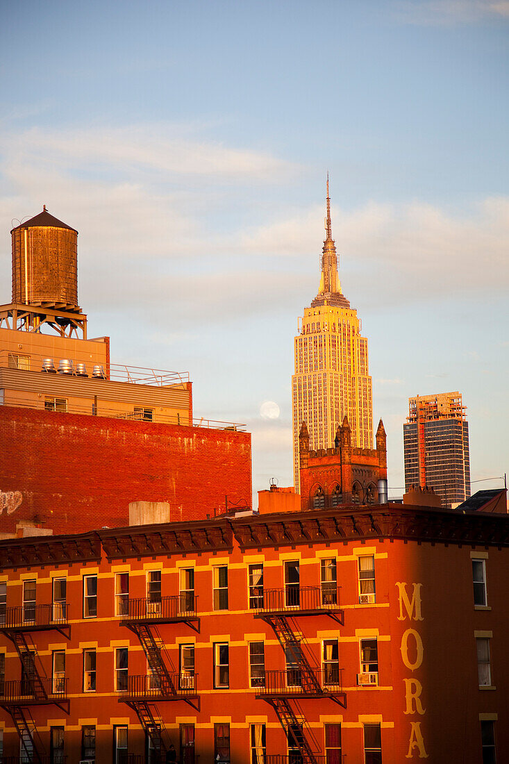 View of Empire State from Highline, New York, USA