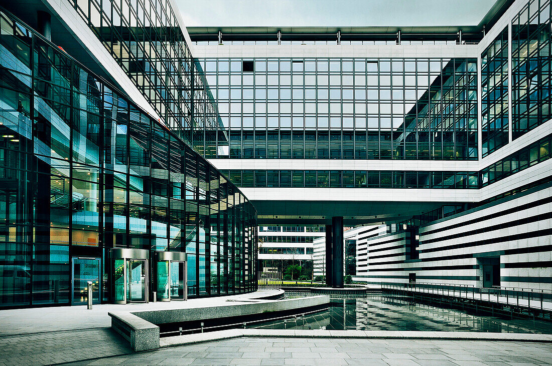 Atrium of a modern building, Stuttgart, Baden-Wuerttemberg, Germany