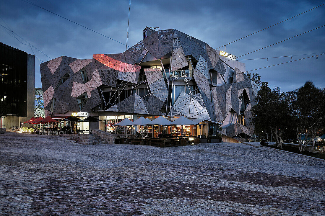 Abba World Nacht, moderne Architektur, Melbourne, Vicoria, Australien