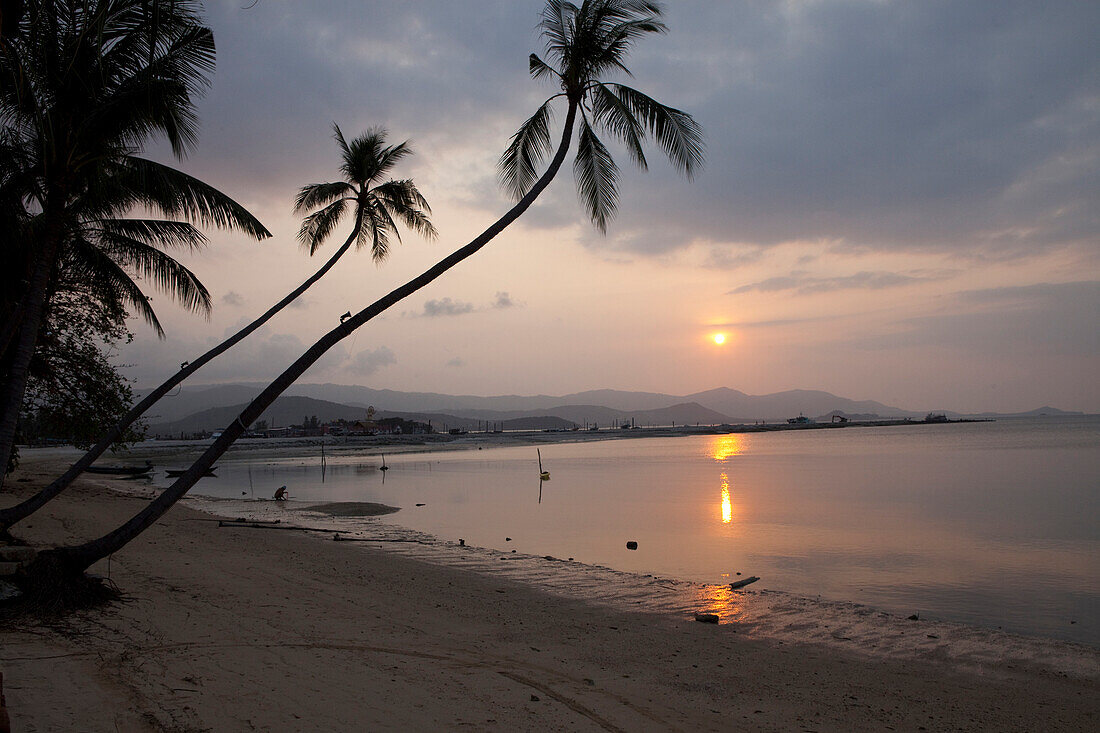 Sunset at the Big Buddha Beach, Koh Samui Island, Surat Thani Province, Thailand, Asia