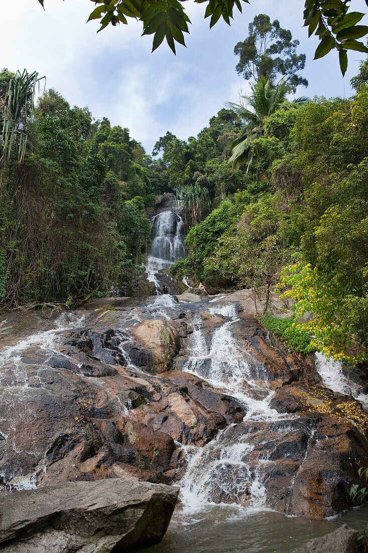 Nam Tok Na Muang Wasserfall auf der Insel Koh Samui, Provinz Surat Thani, Thailand, Asien