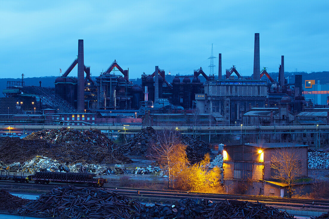 View of the Voelklinger Huette, former ironworks, Voelklingen, Saarland, Germany, Europe