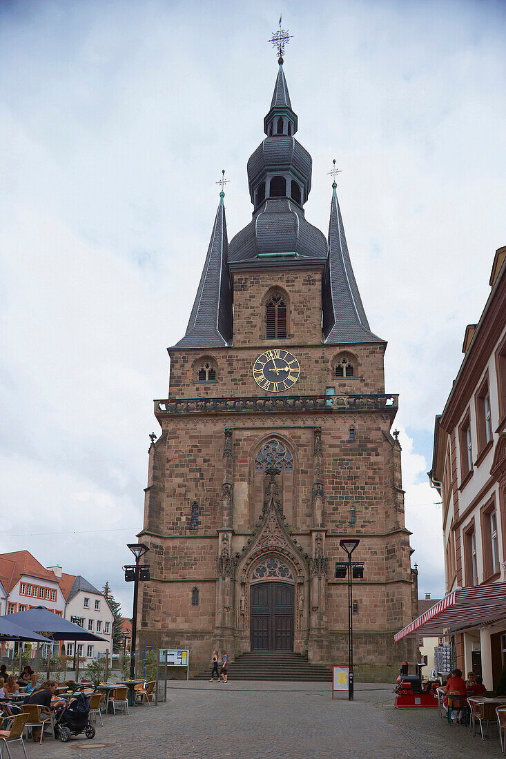View of St. Wendelinus' basilica, St. Wendel, Saarland, Germany, Europe