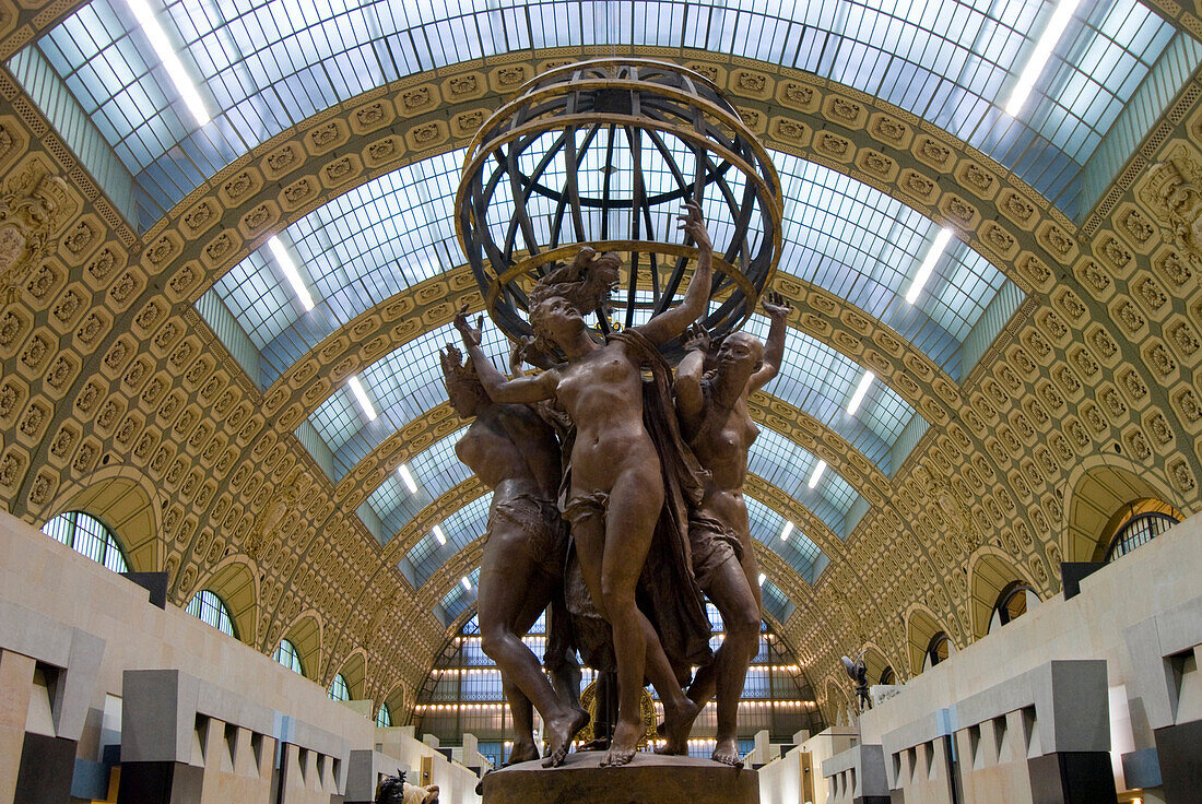 A metal statue in the Musee d'Orsay, Paris, France