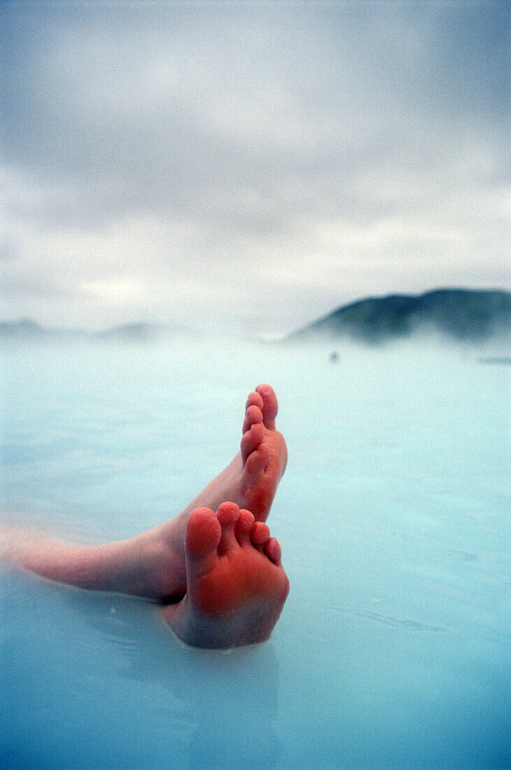 Feet relaxing in Blue Lagoon, Close Up, Iceland