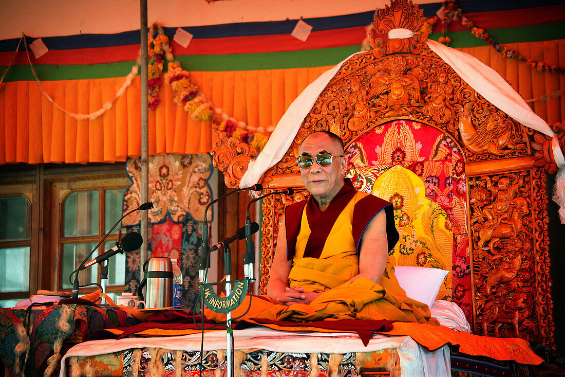 Dalai Lama in Diskyid Monastery, Nubra Valley, Leh Ladakh, India