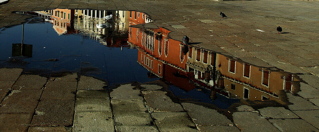 Venice, Italy. Colourful reflections along the Riva degli Schiavoni