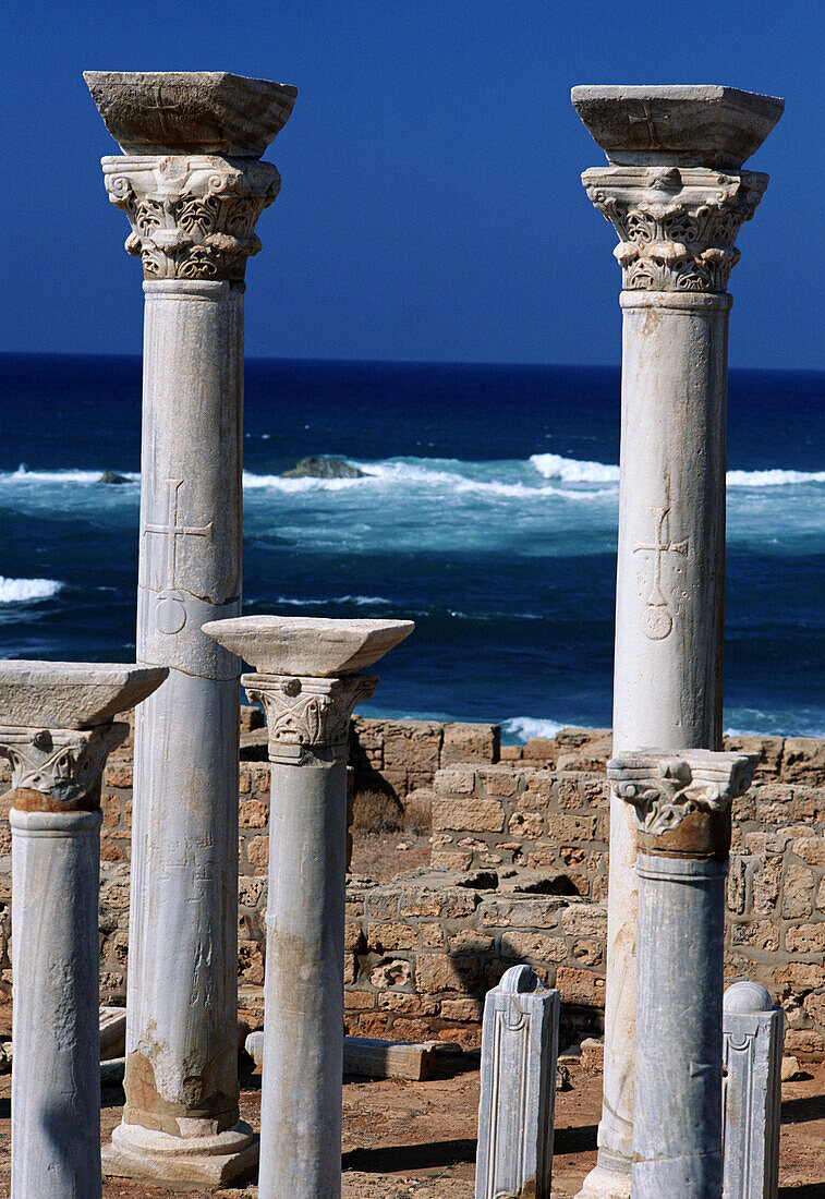 Columns of central church, Apollonia, Libya