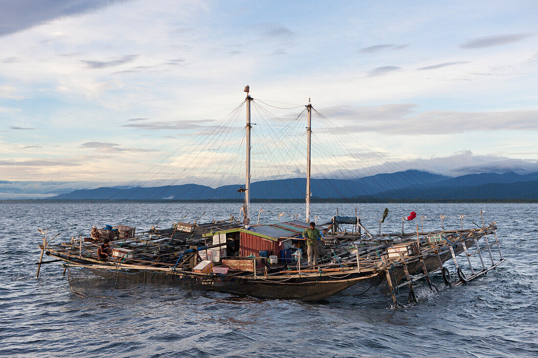 Fischer Plattform Bagan, Cenderawasih Bucht, West Papua, Papua Neuguinea, Neuguinea, Ozeanien