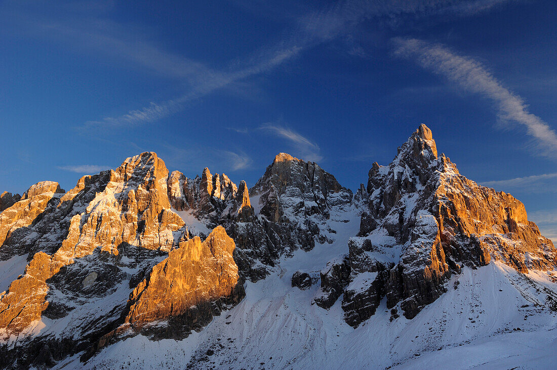 Felszacken der Pala mit Cimon della Pala, Palagruppe, Dolomiten, UNESCO Weltnaturerbe Dolomiten, Trentino, Italien, Europa