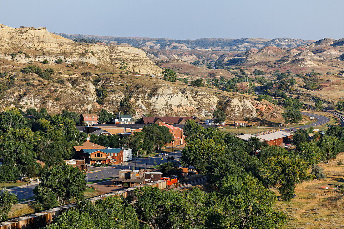 View of the settlement, Medora, North Dakota, USA