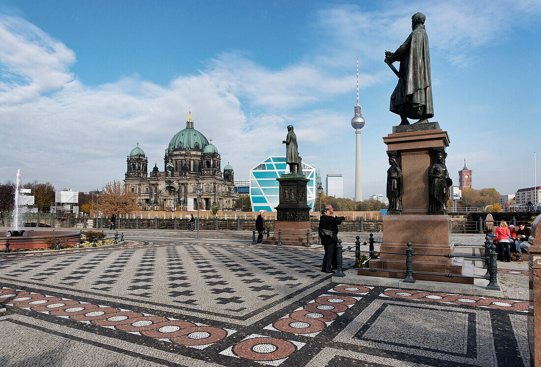 Schinkelplatz, Berlin Cathedral, Television Tower, Berlin center, Berlin, Germany, Europe