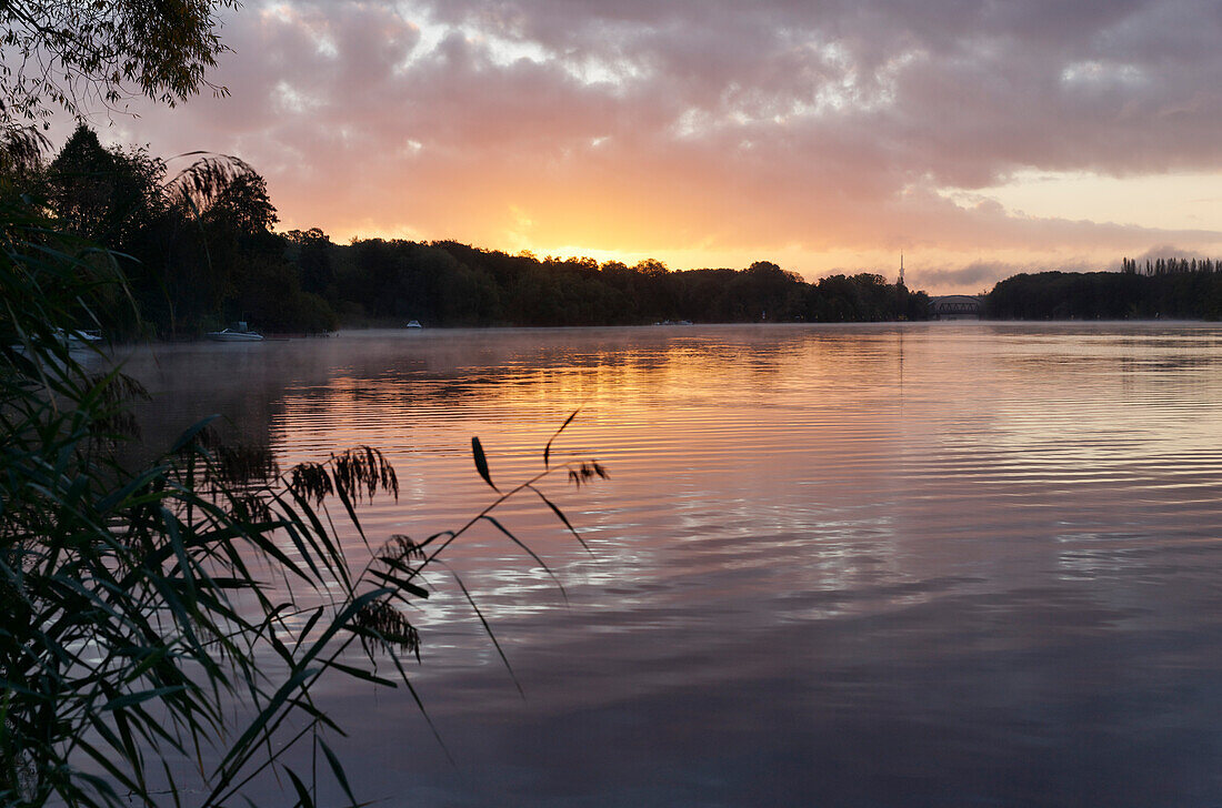 Sonnenaufgang, Weißer See, Neu Fahrland, bei Potsdam, Brandenburg, Deutschland