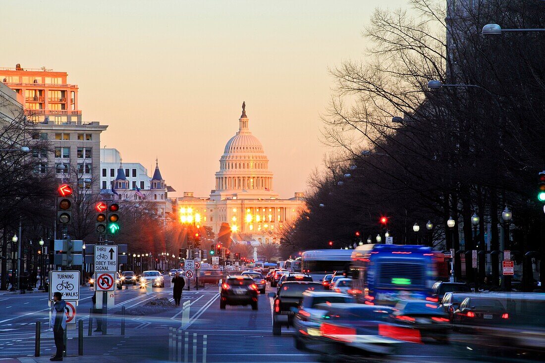 United States, Washington, District of Columbia, US Capitol Building from Pennsylvania Ave