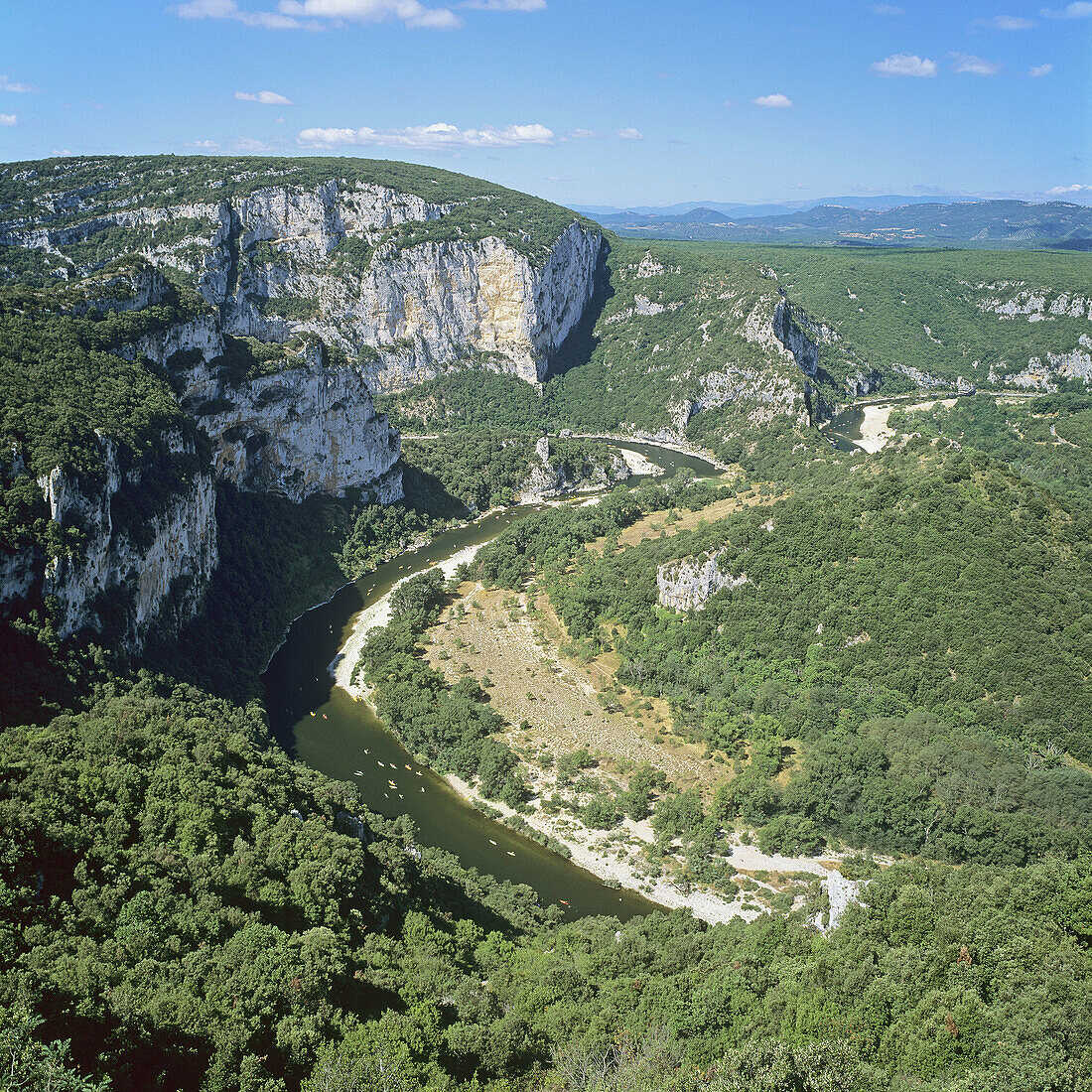 abrupt, Ardèche, attraction, blue, canoe, canyon, cliff, Color image, corniche, day, destination, discovery, ecosystem, Europe, forest, formation, France, French, geological, geology, gorge, green, Haute, landmark, Landscape, location, majestic, meander, 