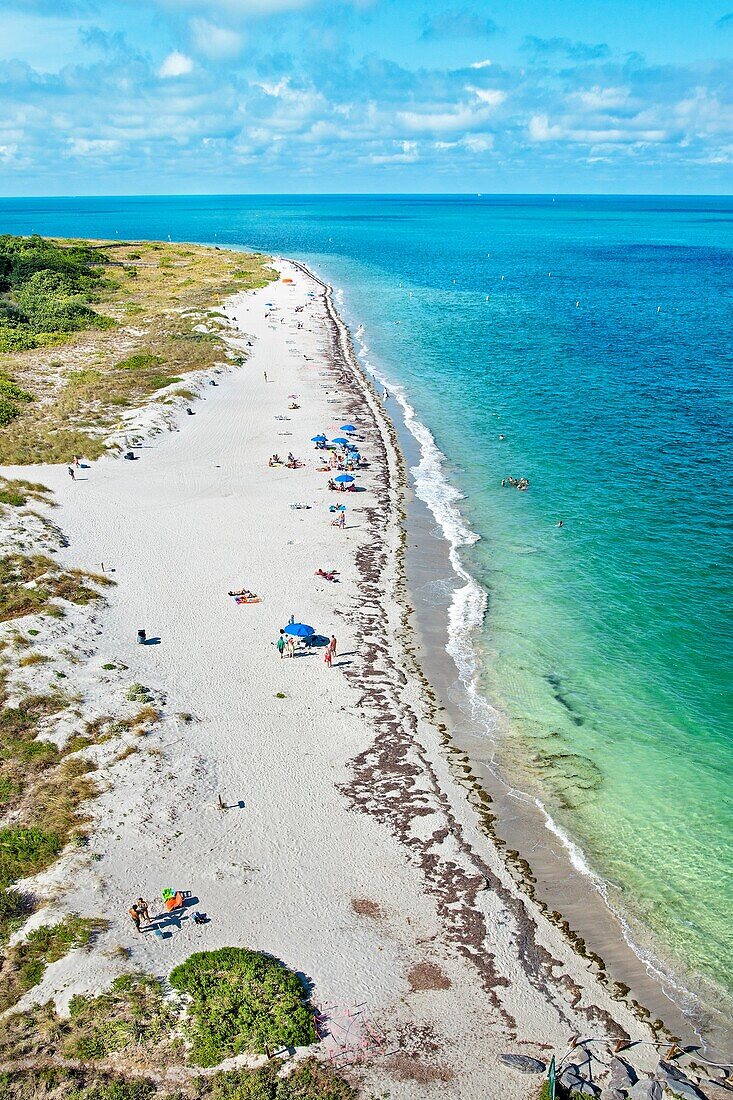 Beach at Cape Florida Lighthouse, Key Biscayne, Miami, Florida  USA