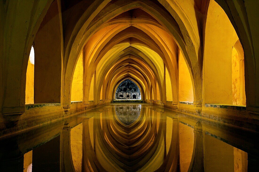 Baños de Doña Maria de Padilla, Spanish baths in the Alcázar  City of Sevilla  Andalucia  Spain