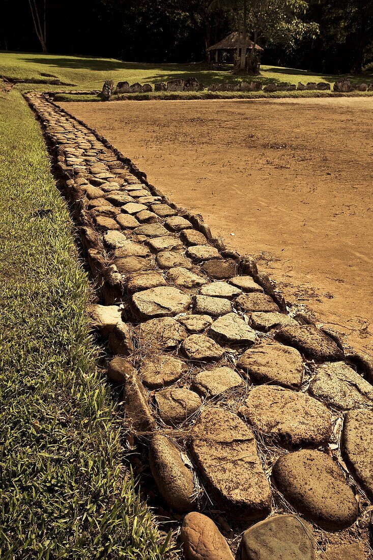 Puerto Rico, North Coast, Karst Country, Utuado, Parque Ceremonial Indigena de Caguana, pathway at ancient Taino people´s ceremonial site