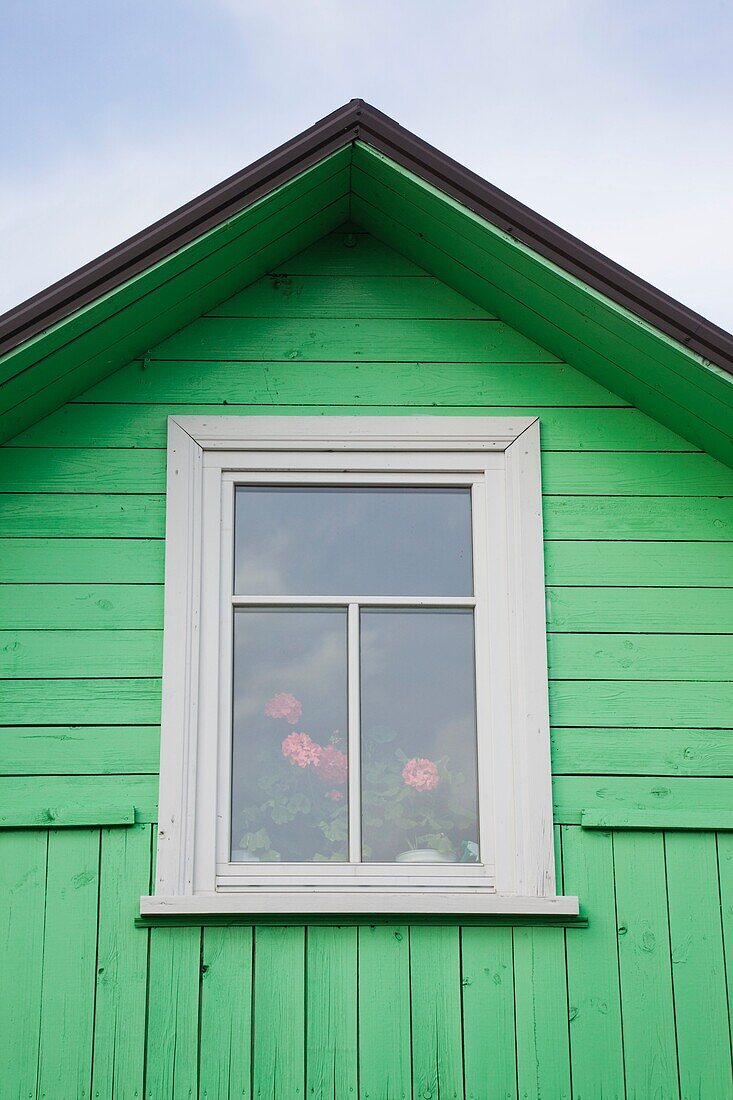 Lithuania, Trakai, Trakai Historical National Park, village house detail