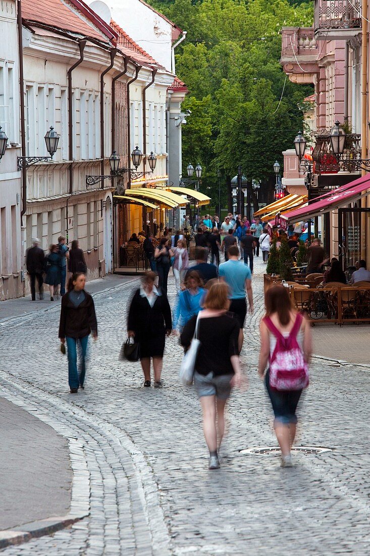 Lithuania, Vilnius, Didzioji Street, evening