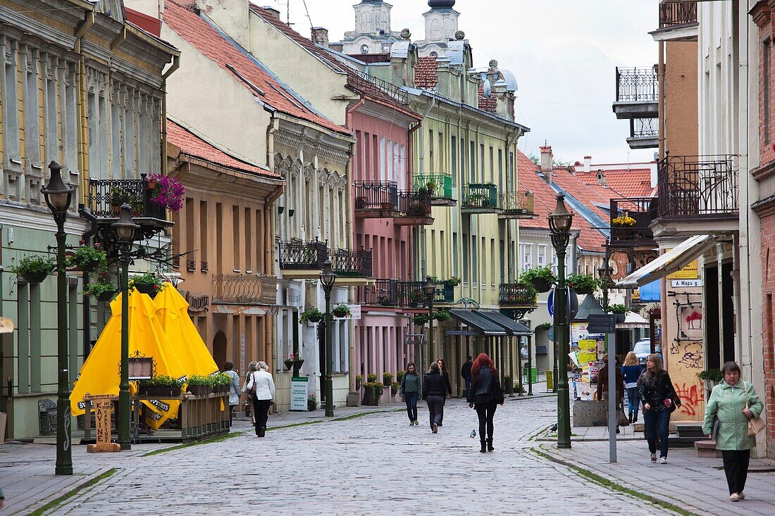 Lithuania, Central Lithuania, Kaunas, Vilnius street in the Old Town