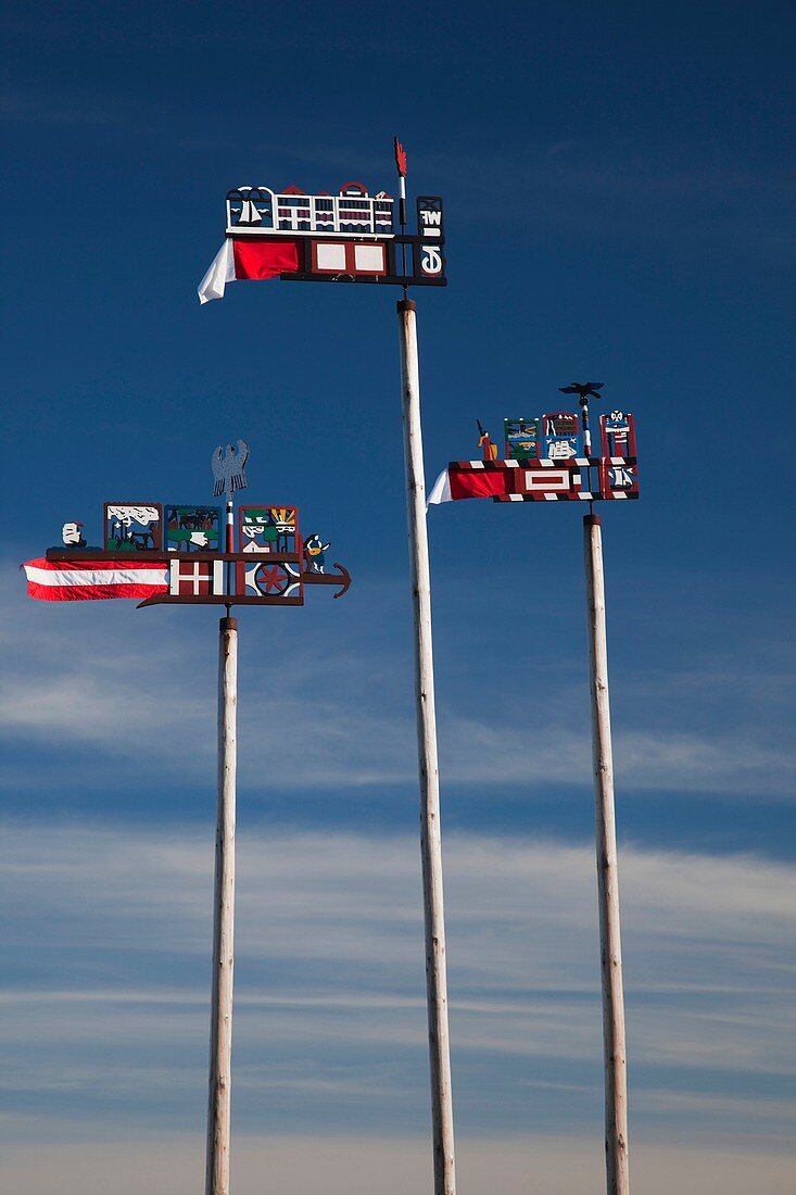 Lithuania, Western Lithuania, Curonian Spit, Nida, traditional Curonian weathervanes