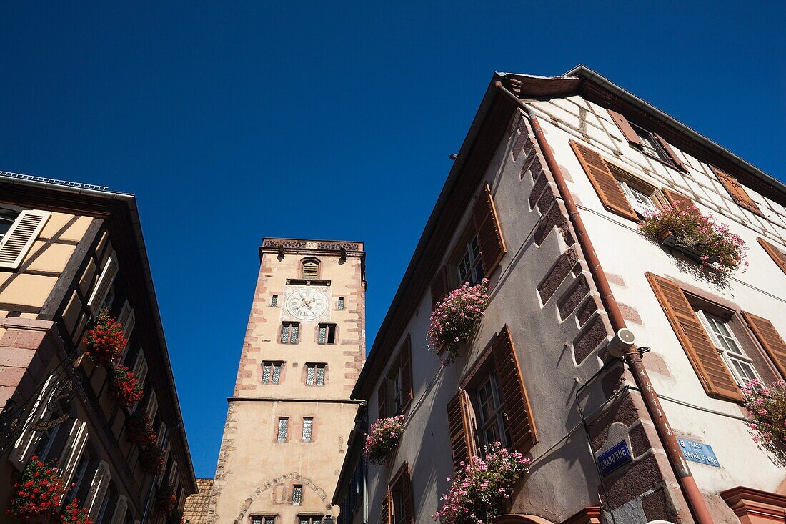 France, Haut-Rhin, Alsace Region, Alasatian Wine Route, Ribeauville, Tour des Bouchers, tower