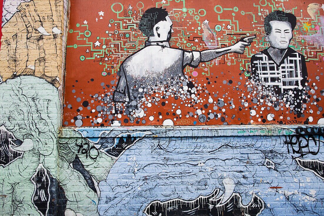 USA, California, San Francisco, The Mission, Street Art, Clarion Alley