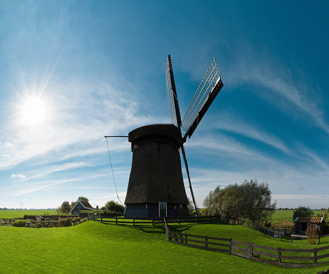 Netherlands, Europe, Holland, Zuid_Schermer, Windmill K, polder, De Schermer, windmill, field, meadow, summer, . Netherlands, Europe, Holland, Zuid_Schermer, Windmill K, polder, De Schermer, windmill, field, meadow, summer