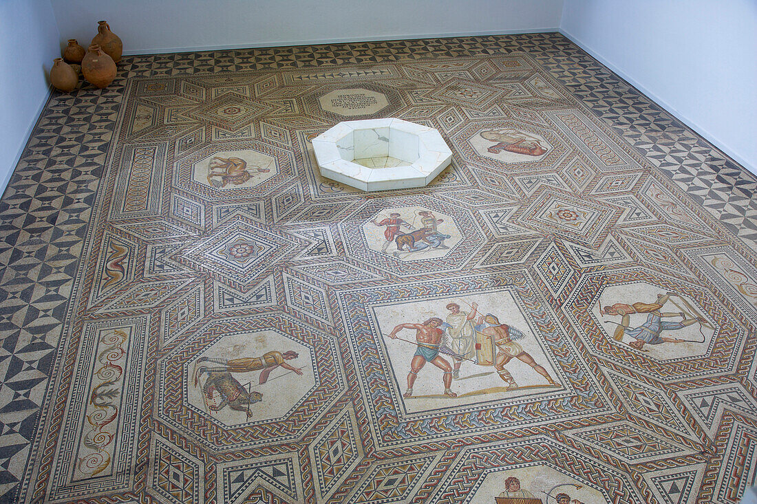 Römischer Mosaikfußboden in Perl-Nennig, Saarland, Deutschland, Europa