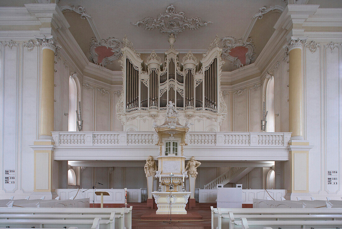 Innenansicht der Ludwigskirche, Alt-Saarbrücken, Saarbrücken, Saarland, Deutschland, Europa