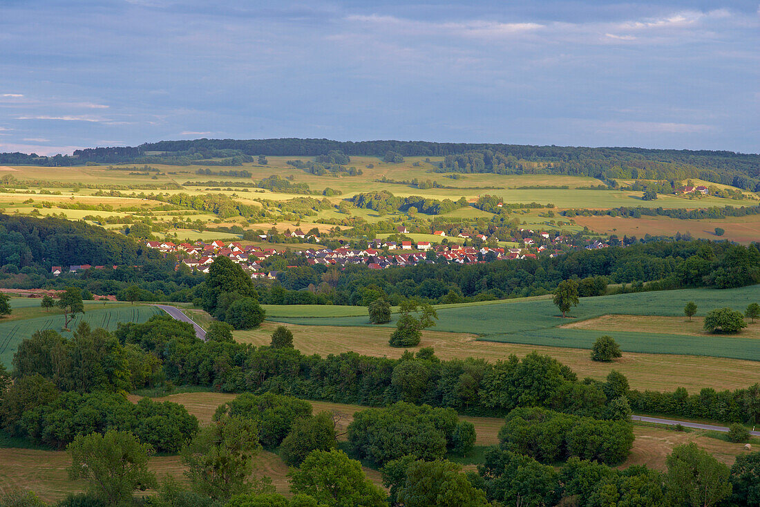 View of Blickweiler in the evening, Blieskastel, Bliesgau, Saarland, Germany, Europe