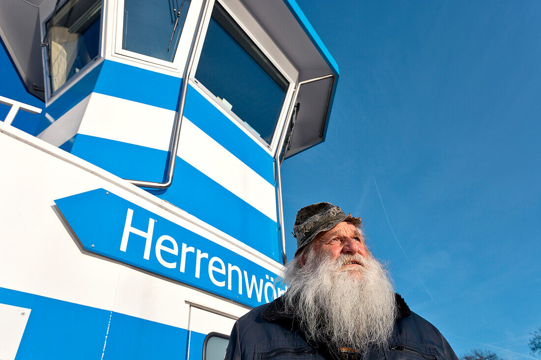 Ferryman of Herrenchiemsee, lake Chiemsee, Chiemgau, Upper Bavaria, Germany