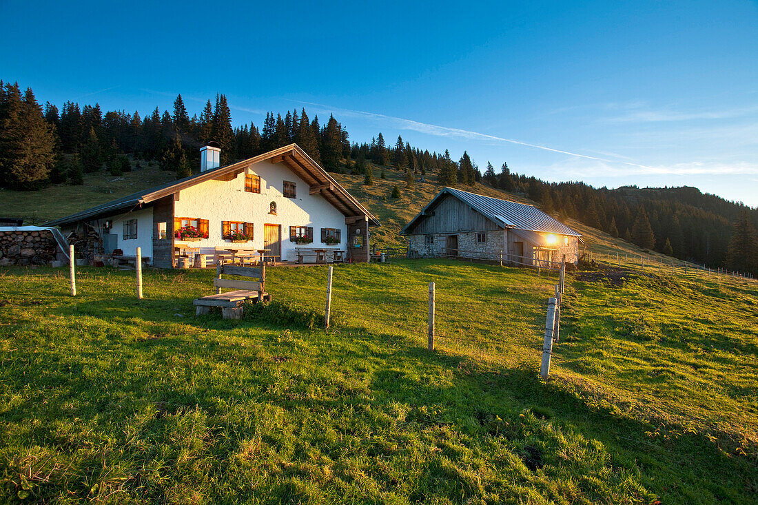 Hofbauern-Alm, Kampenwand, Chiemgau, Oberbayern, Bayern, Deutschland