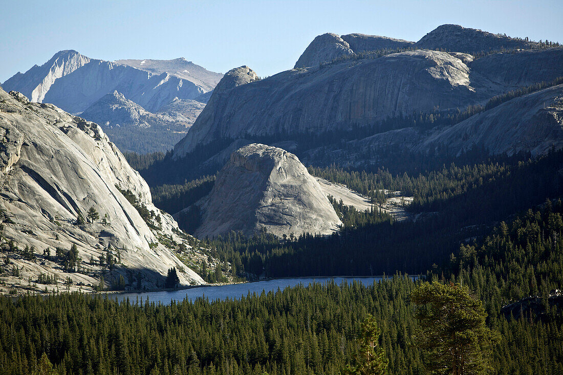 Schönes Panorama der Berge im Tioga Pass, Yosemite-Nationalpark, Kalifornien, USA