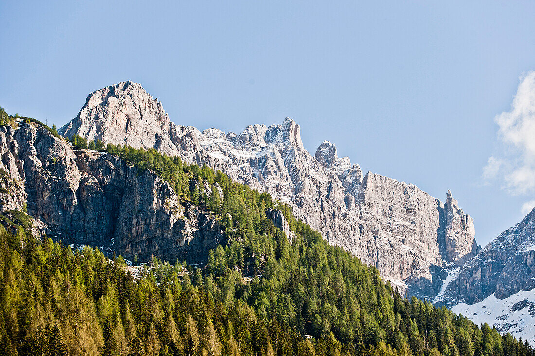 Mountain landscape in Bruneck, Puster Valley, South Tyrol, Italy