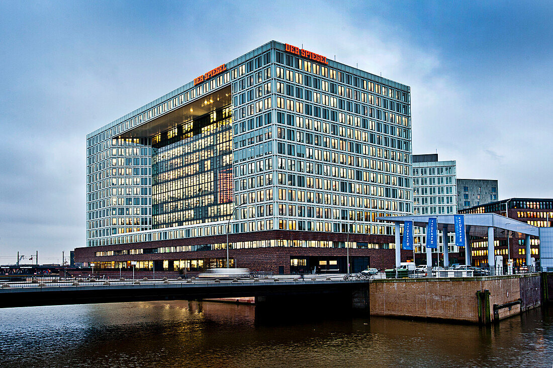 New Spiegel headquarters, modern architecture in Hafencity, Hamburg, Germany