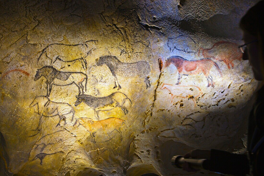 Ekain, Ekainberri Cave  Horses, Cave paintings of Paleolithic  Zestoa  Cestona  Gipuzkoa  Guipuzcoa  Basque Country  Spain