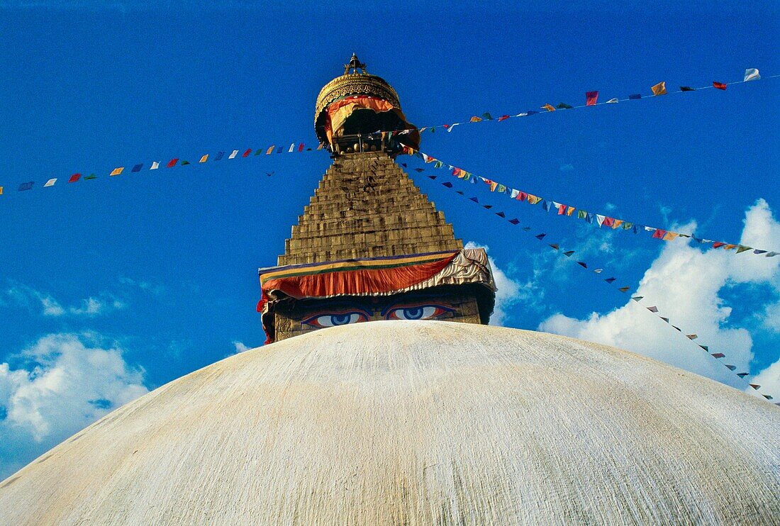Buddhist stupa of Bodhnath  Kathmandu valley  Nepal