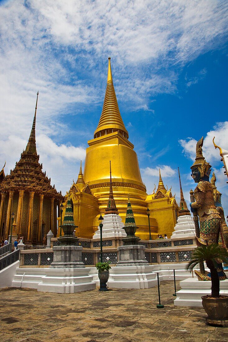 Golden Chedi  Wat Phra Kaew Emerald Buddha Temple and Grand Palace  Bangkok, Thailand, Southeast Asia, Asia