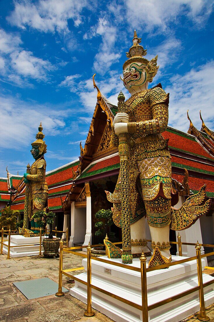 Mithological giant guardians  Wat Phra Kaew Emerald Buddha Temple and Grand Palace  Bangkok, Thailand, Southeast Asia, Asia