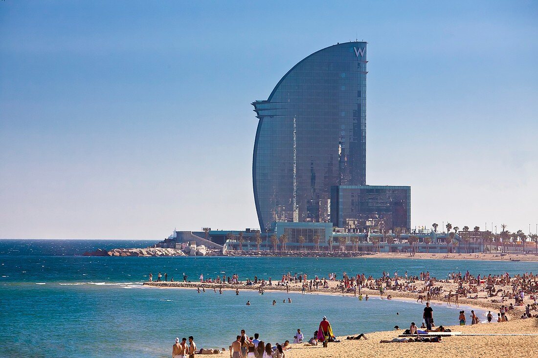 Spain-Barcelona City-Barceloneta Beach-Vela Hotel