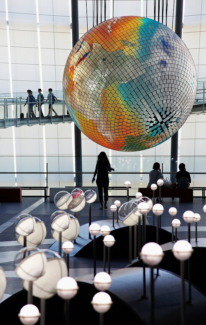 Symbol Exhibit Geo Cosmos, Miraikan, National Museum of Emerging Science and Innovation, Odaiba, Tokyo, Japan