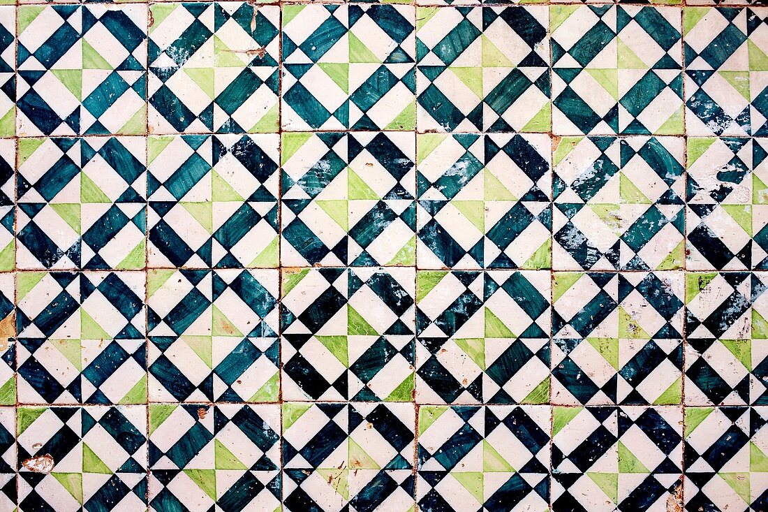 Tiles, facade, Lisbon, Portugal