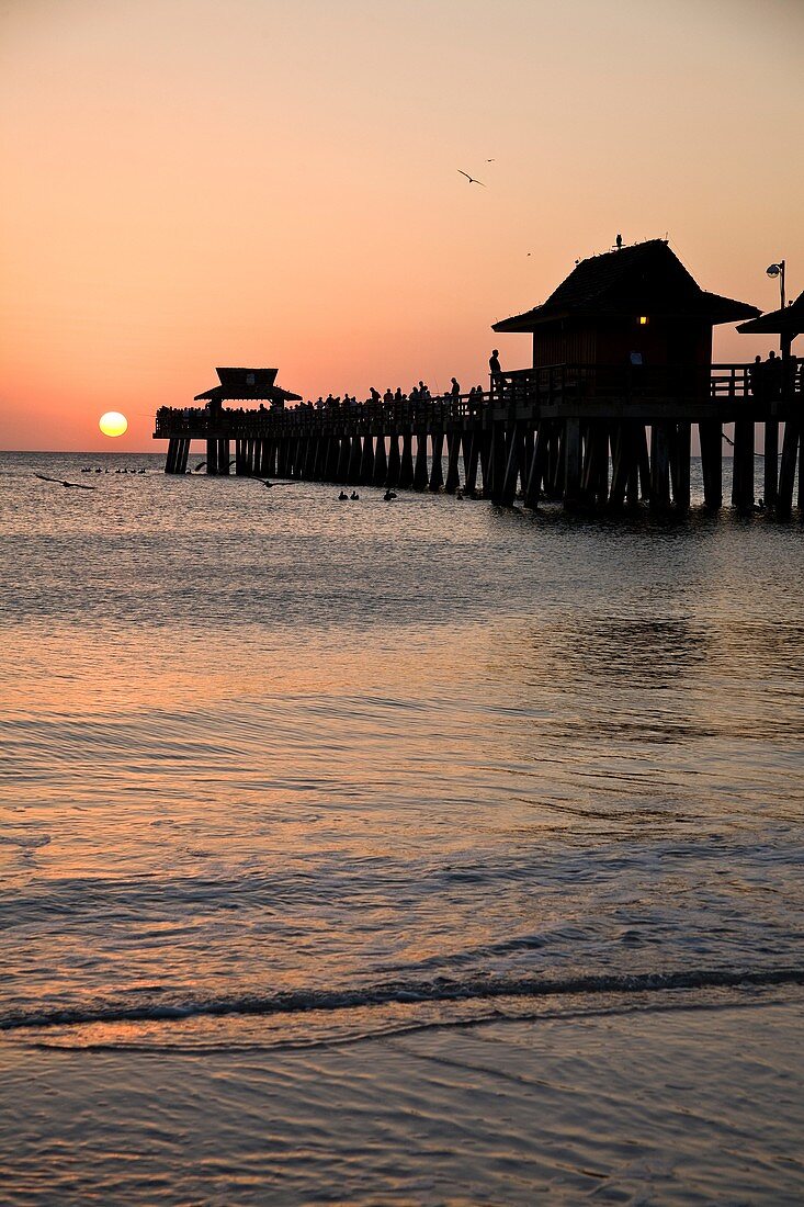 Naples, Florida, Naples Pier at 25 12th  Ave  South and beach