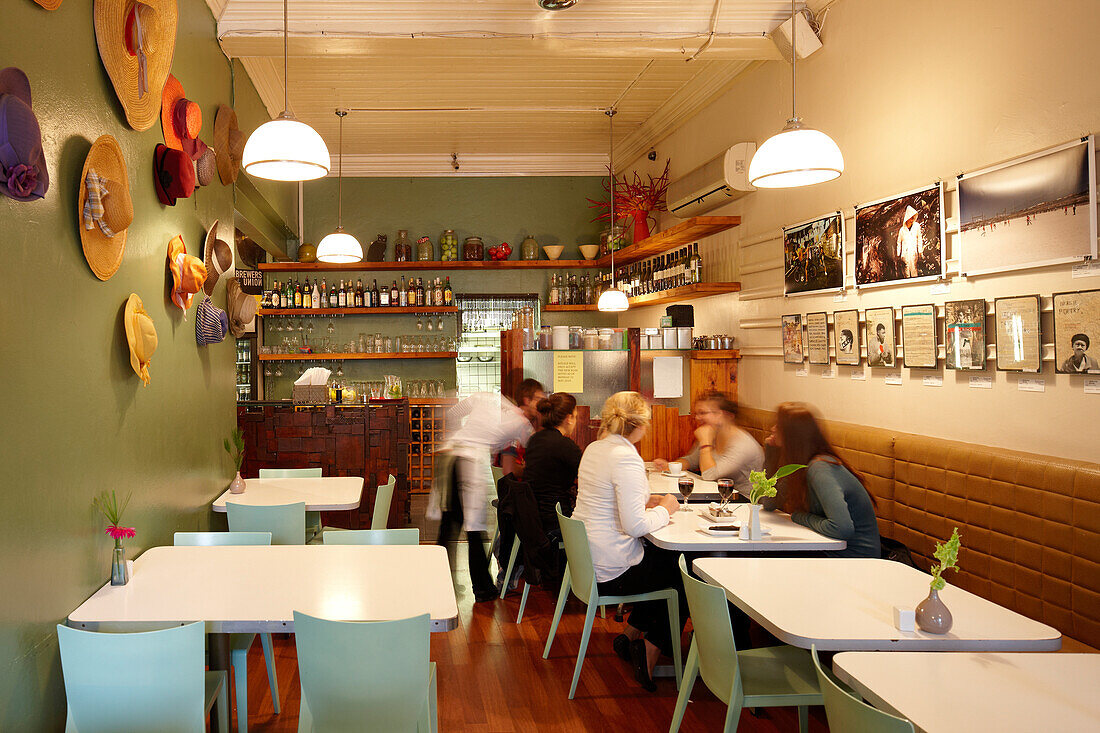 People inside of Burger restaurant, The Royal Eatery, Long Street, City Centre, Cape Town, South Africa, Africa