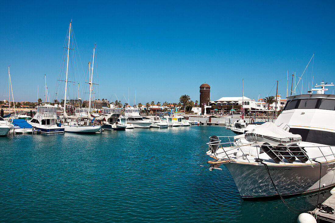 Hafen, Puerto Castillo, Caleta de Fuste, Fuerteventura, Kanarische Inseln, Spanien