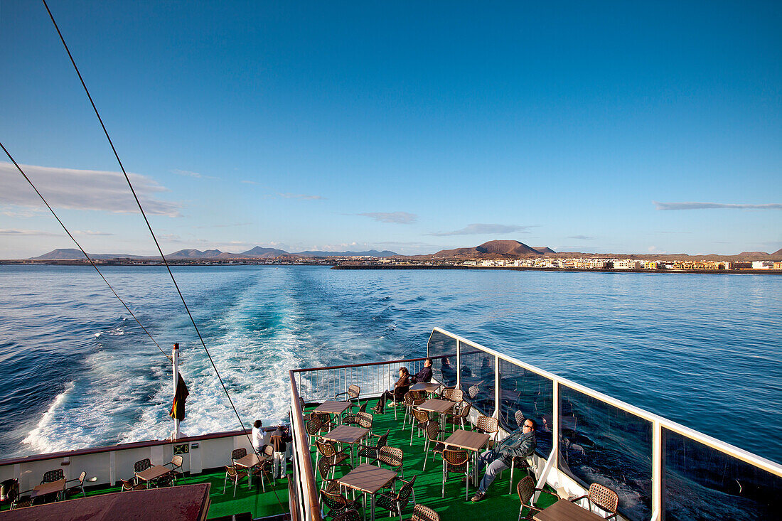 Blick vom Schiff auf Fuerteventura, Kanarische Inseln, Spanien