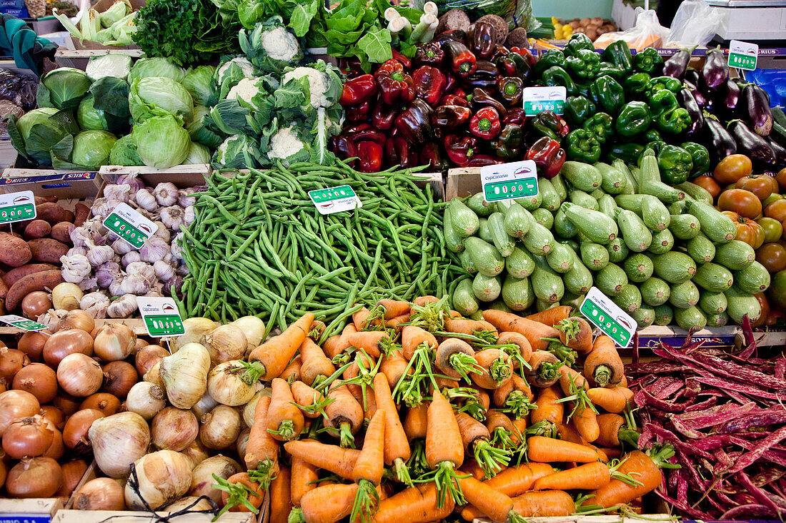 Farmers market, Mercado Agricola, Vega de San Mateo, Gran Canaria, Canary Islands, Spain